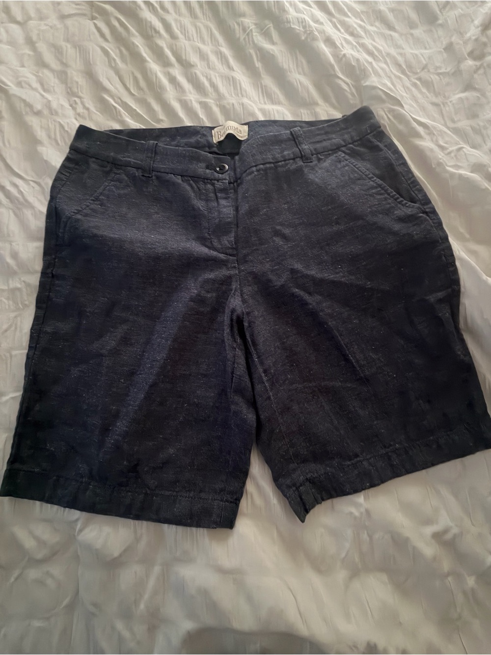 Linen-Blend Navy Women’s Shorts JCrew